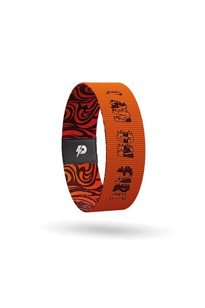 SPIQE Unisex 'I Am On Fire' Elastic Printed Bracelet and Reminder Card - Reversible