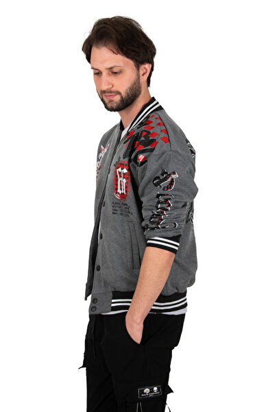 DeepSEA Erkek Antrasit Çıtçıtlı Bomber Kolej Mont Ceket 2304764