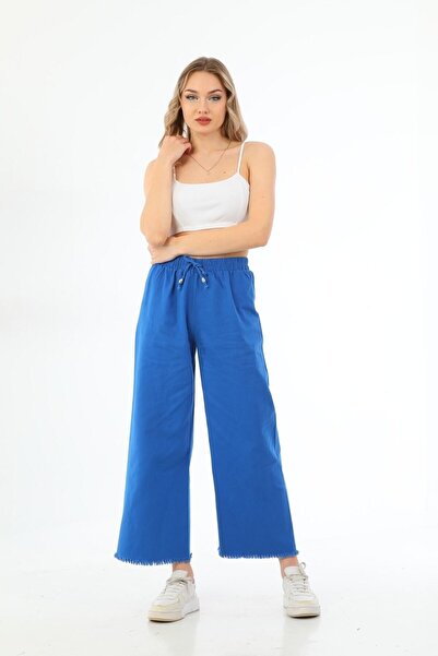 Sfg Life Moda Γυναικεία καλοκαιρινά τζιν παντελόνια με φούντες στα μπατζάκια ...