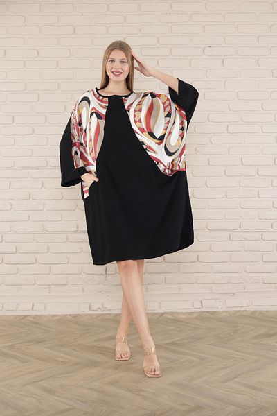 mervemoda γυναικείο κοντομάνικο φόρεμα μίντι τουνίκ