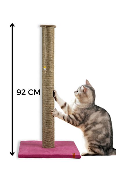 PUGALO 90 cm Large Cat Scratching Board Long Scratching Board with Catnip Cushion Surface Pink