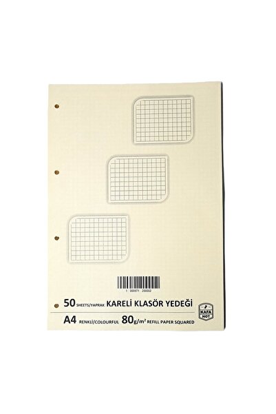 kafanot A4 Kareli Krem Rengi Kolej Klasör Yedeği 50 Yaprak