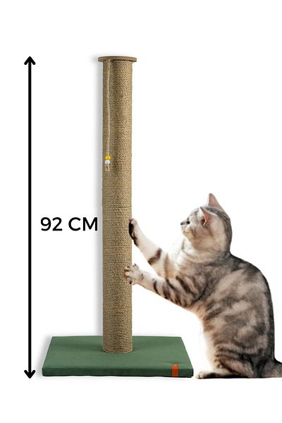PUGALO 90 Cm Large Cat Scratching Board Long Scratching Board with Catnip Green