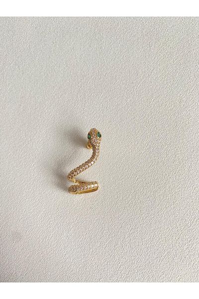 h&b design jewel Earcuff Detailed Snake Earrings