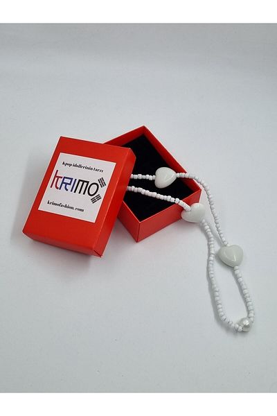KRIMO Kpop Blacpink Jennie And Rose White Heart Phone Charm