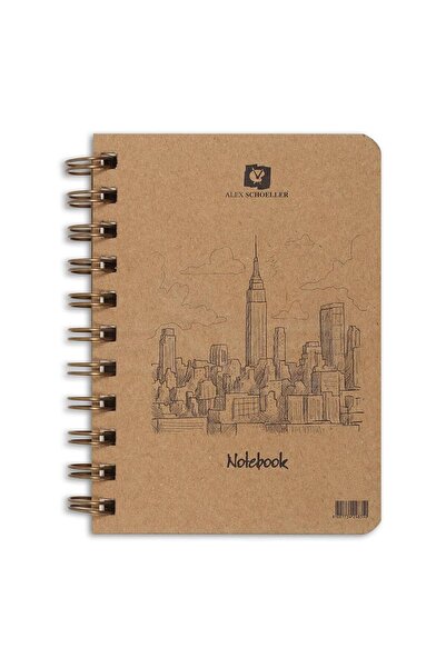 Alex Schoeller Spiralli A4 80 Li 70 Gram Çizgisiz Kraft Sert Kapak Not Defter...
