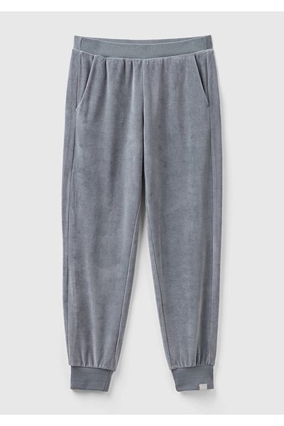 United Colors of Benetton Anthracite Women's Sweatpants - Elastic Waist and Chenille