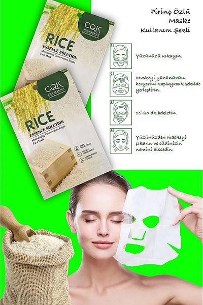 QNİAY QniAY Rice Rice Silk Protein Extract Tone Equalizing Rice Face Mask 30ML 1 Piece