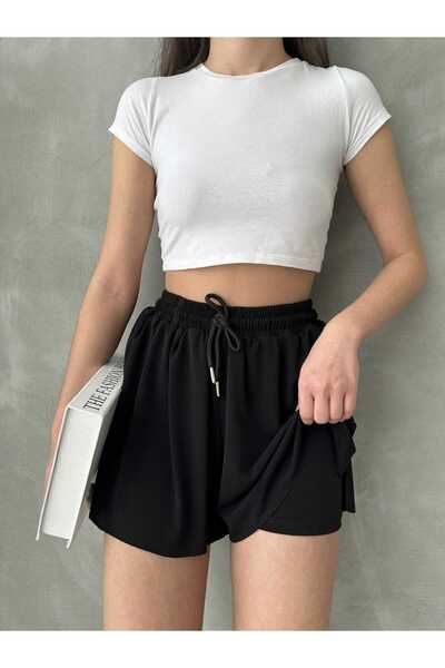 Jeevee Πλισέ Basic διπλό σορτς με κορδόνια