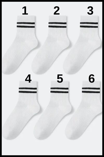 mrmpro Унисекс спортни раирани чорапи за колежански тенис, бели, съдържание н...