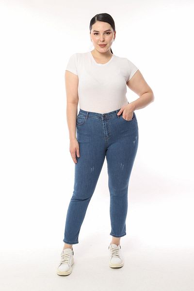 yakamor Women's Battal Cuffed Jeans