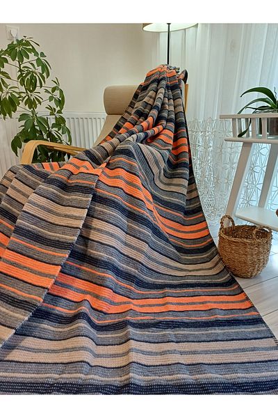 stay with love Single Blanket 150*200 cm Mother's Day Gift Grey-Orange