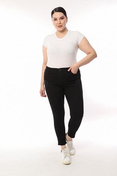 yakamor Women's Battal Cuffed Jeans