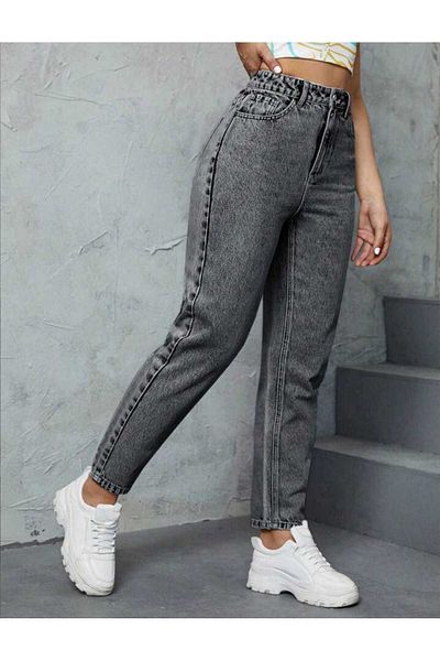 Trn JNS Smoked Color Mom Jeans - Χαρακτηριστικό Snow Wash