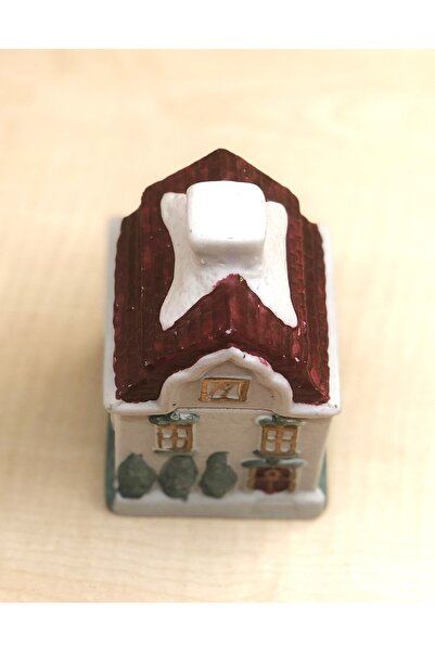 SANAT TACİRİ VİNTAGE PORSELEN EV KAPAKLI BİBLO DEKORATİF KUTU NO 13