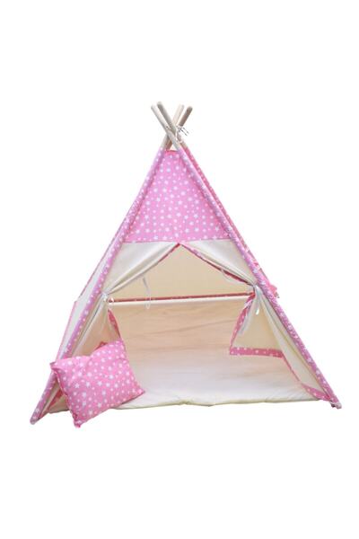 ConconBebe Cocuk Çadırı Devrileyen Toplanmayan Çocuk Oyun Çadırı Kızıldereli Çadırı Oyun Evi Pembe Yıldızlı