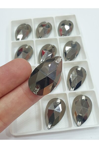 CRYSTALSHOP Piatra de cristal - 18*27 mm picătură afumată (24 buc.)