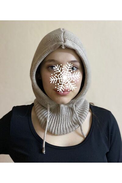 sema aksesuar Triko Ipli Bere - Boyunluk - Kışlık Tesettür Bere - Kapüşonlu Kayak Beresi - - Balaklava Balaclava