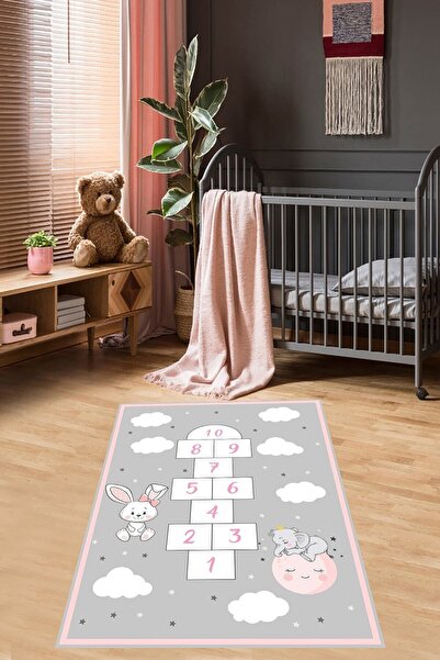 Gökotta Eğitici Seksek Oyunlu Animal Desen Dijital Baskı Yıkanabilir Kaymaz T...