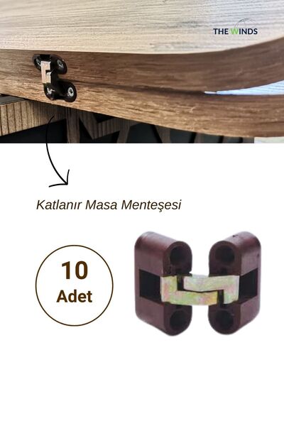 THE WINDS Akıllı Masa Menteşesi Kahve, Sihirli Masa Için Oval Kırma Katlanır Masa Menteşesi Kahve Rengi 10' Lu