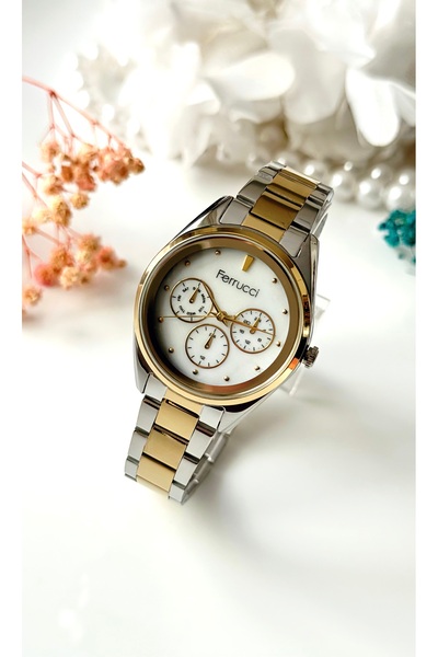 Ferrucci ساعة يد نسائية من FERRUCC (ذهبي وفضي)