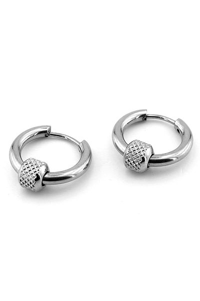 Solfera Special Design Silver Color Stainless Steel Men's Women's Hoop Earrings ER029