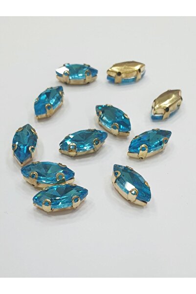 CRYSTALSHOP Шивашки камък - Совалка 7*15 мм, бебешко синьо (100 бр.)