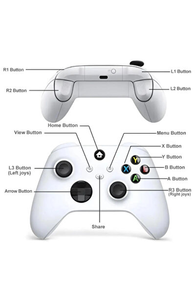 XİRA Xbox Wireless Controller Beyaz 9.Nesil Gamepad For Xbox One/One S/One X/Xbox Series S- PC/Laptop