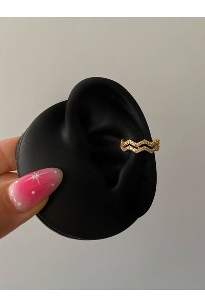 h&b design jewel Gold Zigzag Earcuff