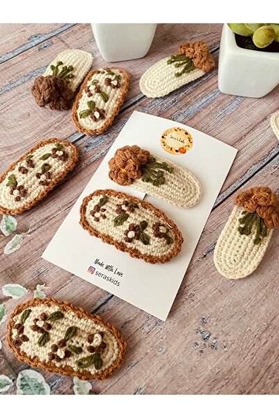 seraskids Knitted Flower Patterned Baby and Children's Snap Buckle