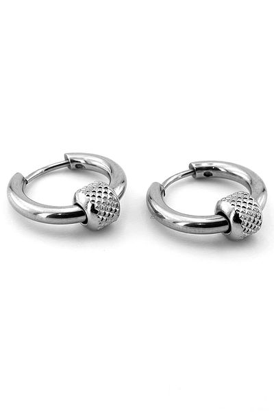 Solfera Special Design Silver Color Stainless Steel Men's Women's Hoop Earrings ER029