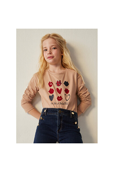 MAYORAL Uzun kollu bluz bej