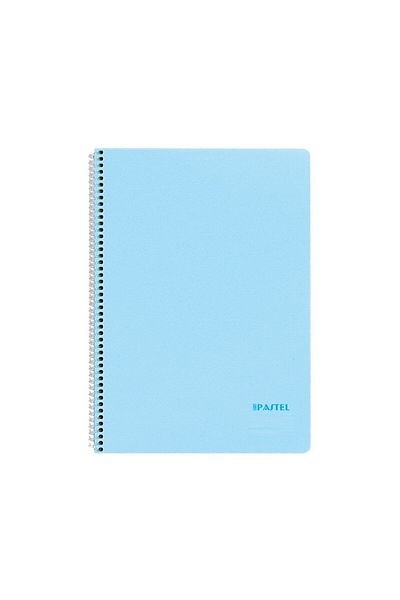 KESKİN COLOR Pastel Note A4 80 de coli Copertă din plastic Caiet cu spirală fără linii Albastru