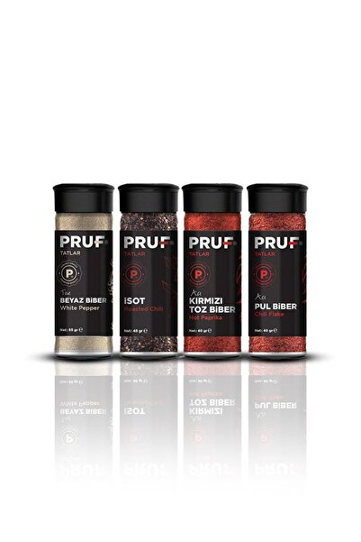 PRUF Acı Hayat Baharat Serisi 4'lü Katkısız, Koruyucusuz (Pul Biber, Toz Bibe...