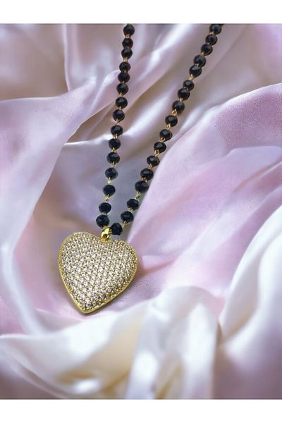 zeynep Z&D ACCESSORY 316L Gold 60 Cm Beaded Steel Necklace