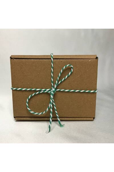 bisaccia Yeşil Beyaz Iki Renkli Bilekli Takı Paketleme Ipi Two Colour Yarn String - 20 Metre