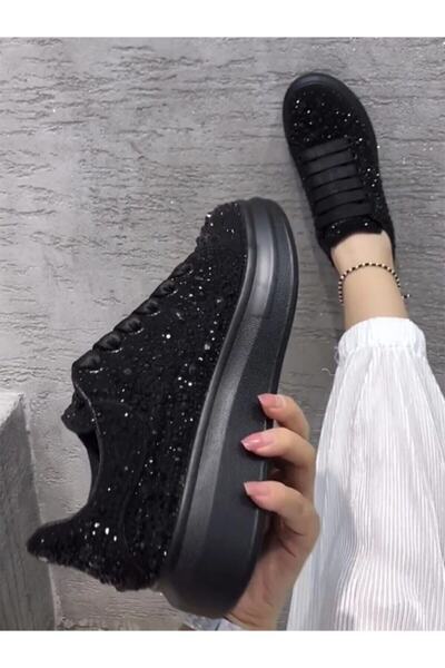 POLENS Жіночі чорні спортивні кросівки з бісером