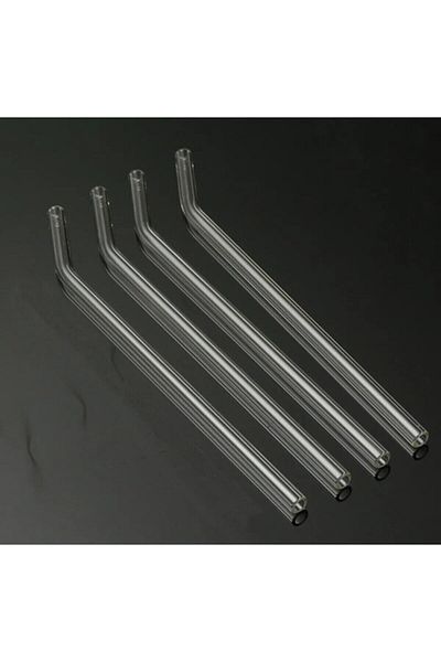 Bremen Home Glass Straw Slanted Transparent Set of 4