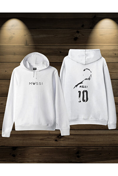 AEMİ Erkek Lionel Messi Forma Özel Tasarım Baskılı Kapüşonlu Sweatshirt Hoodie