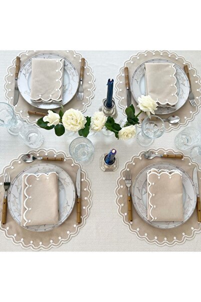 Elif İpek Hometex Sara Model American Service and Napkin Service Set of 2