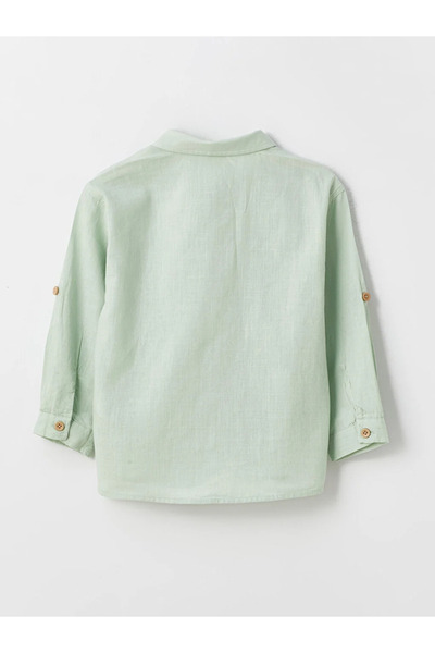 LC Waikiki LCW baby Long Sleeve Basic Cotton Baby Boy Shirt and Pants 2 Pieces Set