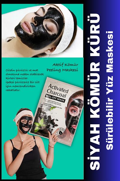 QNİAY Absorbent Power of Pure Charcoal And Black Absorbable Charcoal 1 Piece Facial Mask Cleaner For Pore