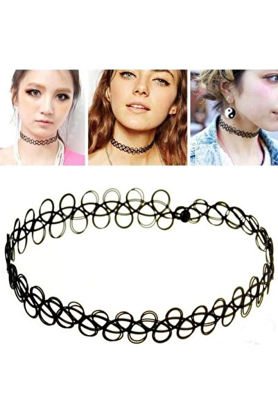 hbtasarim Siyah Tasma Kolye Aksesuar Şık Hediyelik Süs Takı