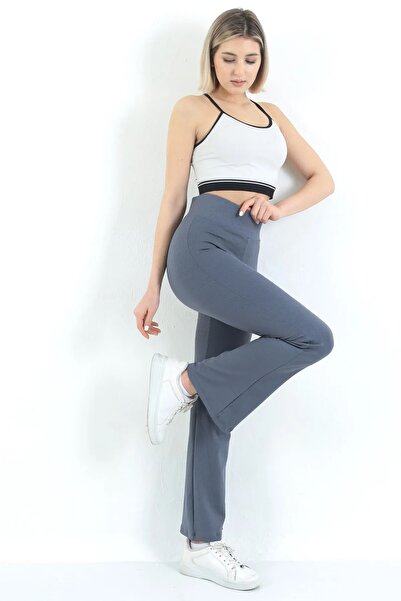 Saraylı 2281 CİCİ KADIN Yüksek Bel Fitilli Toparlayıcı Bol Kesim Ispanyol Paça Pantolon Tayt