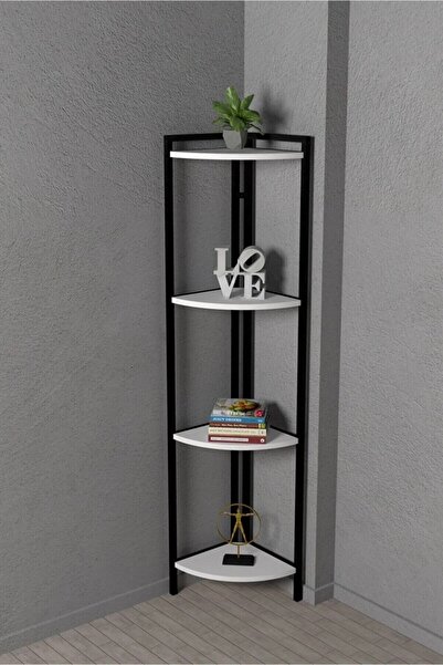 Genel Markalar Metal Köşe Raf 4 Katlı Dekoratif Üçgen Raf