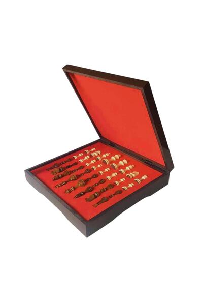 Star Kutulu Satranç Katımı Sedef Desenli Büyük Boy 40x40 cm Ahşap Taş ve Kutu Lüks Vip