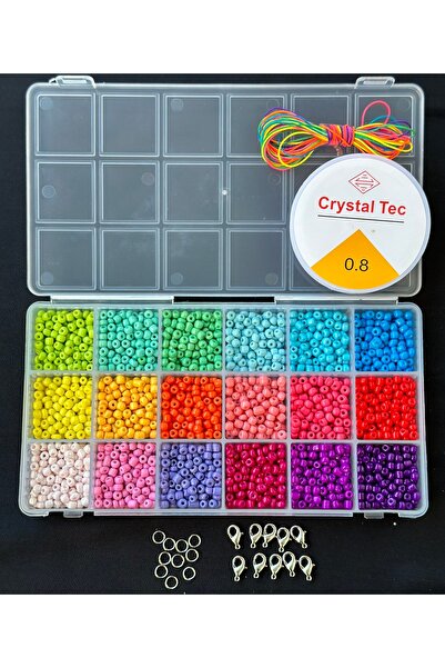 Bijumix Aksesuar 18 Bölmeli Kısımlı Kapaklı Organizer Kutu Hobi ve Takı Yapım...