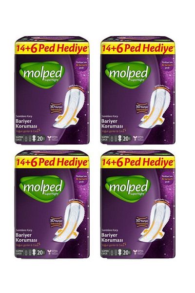 Molped Super Night Super Night 20 Pieces X 4 Hygienic Pads