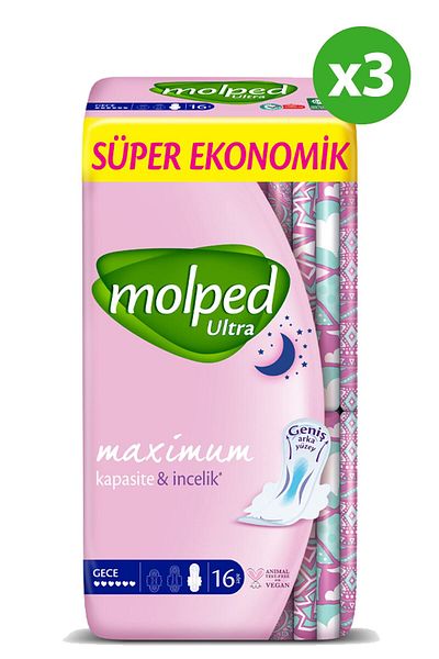Molped Ultra Super Economic Night Hygienic Pad 48 Pack