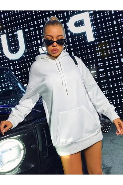 Khione Hanorac oversize cu glugă cu imprimeu Keep Butterfly unisex